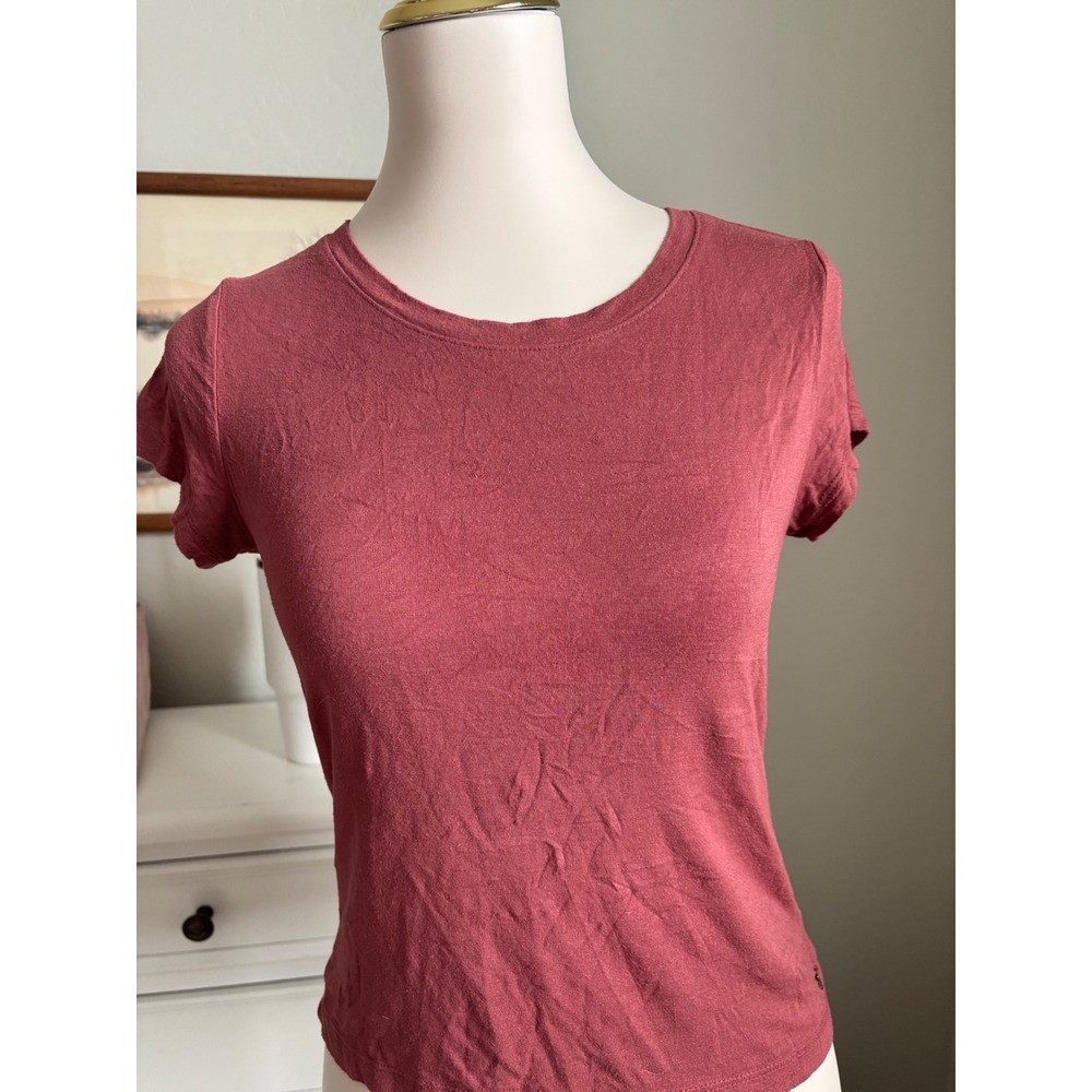 GUESS T-Shirt Mauve Rose Pink Short Sleeve Crew Neck Logo Top Q81I00R43I1 Size M
